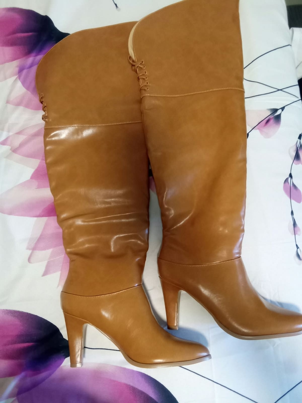 & Other Stories Tall Tan Leather High-Heel Over-the-Knee Boots